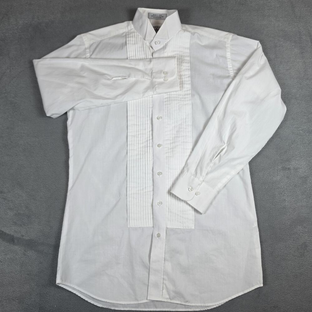 Doni Barassi Formal Wear White Tuxedo LS Shirt Wing Tip Pleated S - 33/34